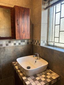 un bagno con lavandino e finestra di Protea Guesthouse a Phalaborwa Altre 11 foto