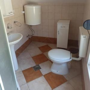 a bathroom with a toilet and a sink at Apartmani Brkan in Donja Lastva