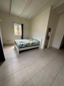 um quarto com uma cama no canto de um quarto em Luxury St Lucia Suite em Monchy