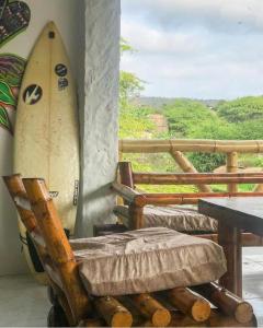 Ban công/sân hiên tại Iguana hostels Montañita