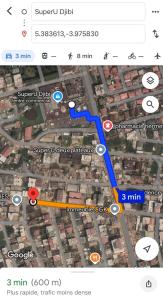 Captura de pantalla de un mapa de un metro en Villa cosy - Angré soleil 2, en Abiyán