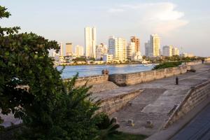 a view of a city with a river and buildings at Hotel Boutique Casa Isabel in Cartagena de Indias