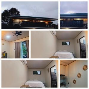 un collage di quattro foto di una camera da letto di Apartamentos Jireh a Quepos