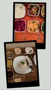 twee foto's van een tafel met een bord eten bij 3 Arch Villa in Ella +10 foto's