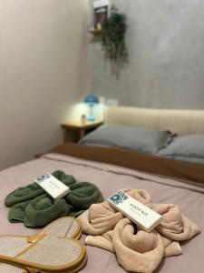 Giường trong phòng chung tại Casa Luisa