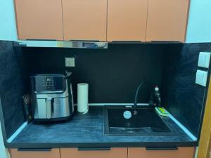 Kuchyň nebo kuchyňský kout v ubytování Lithaios River Appartment