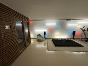 a bedroom with a bed in the middle of a room at Apartment Chalet Ambros in Lech am Arlberg