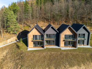 an aerial view of a house at Apartament Lake&Hill View w Karkonoszach z możliwym dostępem do strefy WELLNESS w kompleksie in Sosnówka