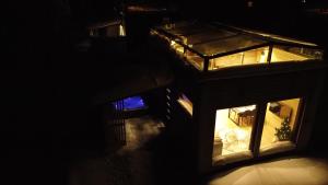 an overhead view of a building at night at Levi Lapland Luxury Igloos D in Levi