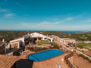 an aerial view of a villa with a swimming pool at Agroturismo Son Vives Menorca - Adults Only in Ferreries
