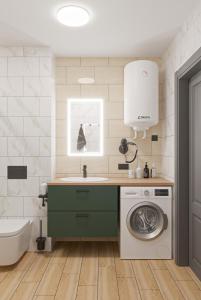 Koupelna v ubytování Apartments on Sennaya Street