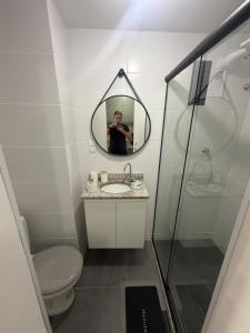 Phòng tắm tại Flat Super Elegante em Bairro Nobre +11 ảnh