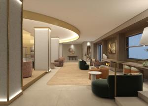 een lobby van een hotel met een wachtkamer bij Barceló Roma in Rome