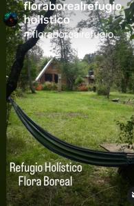 埃博森Refugio Holístico Flora Boreal的庭院内的吊床,房子 更多22张照片
