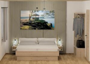 Postel nebo postele na pokoji v ubytování Ferienhaus Dresselbach - Wohnung 04 "Schluchseeblick" in Schluchsee für 6 Personen