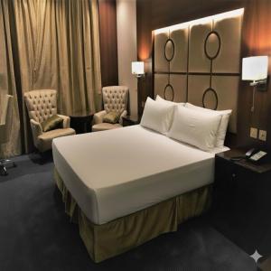 Postel nebo postele na pokoji v ubytování Sunday Harbour Gateway Jeddah Beach Formerly Vivid Plaza Hotel + 20 fotografií