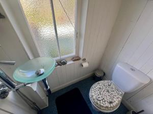 een kleine badkamer met een wastafel en een toilet bij Bayview - St Monans in Saint Monance +16 foto's