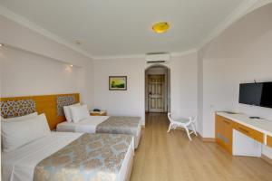 TV a/nebo společenská místnost v ubytování Royal Asarlik Beach Hotel