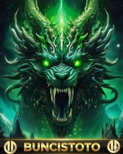 a poster of a dragon with green eyes at Guest house buncistoto in Phumĭ Prêk Chrey