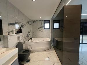 Koupelna v ubytování Vill maxx royal أريحا