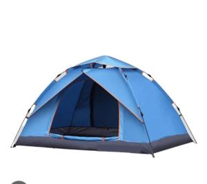 ein blaues Zelt isoliert auf weißem Hintergrund in der Unterkunft Giant Tent in Baso