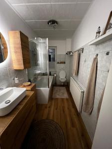 Et badeværelse på Ferienwohnung