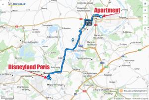 モーにあるDispo Noël - 20 min Disneyland Parisのディズニーランドパークの地図