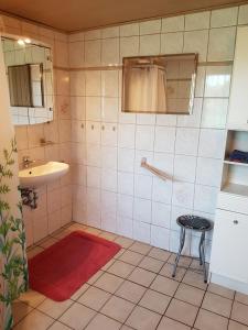 Koupelna v ubytování Bungalow nahe Lübbesee