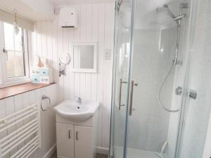 een badkamer met een wastafel en een douche bij 8 Rogeston Cottages in Nolton +16 foto's