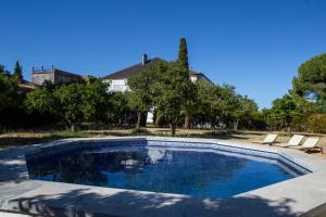a swimming pool in the yard of a house at Palácio Ficalho in Serpa