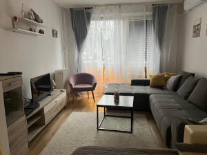 Posezení v ubytování Small Apartman