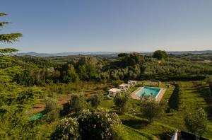 an aerial view of a estate with a swimming pool at Podere Costantino in Terricciola