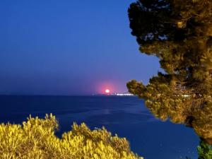 vista sull'oceano di notte di Ξενοδοχείο Ευριπίδης ad Áfitos