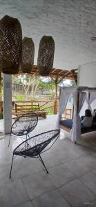 Giường trong phòng chung tại Iguana hostels Montañita