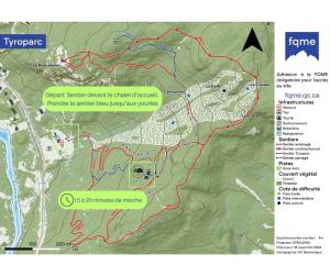 a detailed topographical map of a park at Spacious Yurt in the Woods in Sainte-Agathe-des-Monts