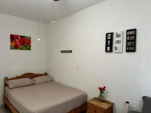 En eller flere senge i et værelse på Hermosa casa céntrica en Playa del Carmen