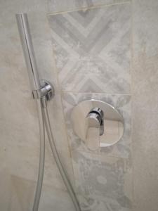 una doccia con dispenser di carta igienica in bagno di ARC Apartments Station a Bologna