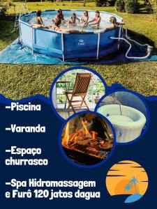 Hồ bơi trong/gần Cama Quarto Compartilhado Hostel Pousada Tijucas Lua Encantada