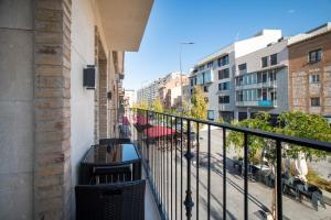 En balkon eller terrasse på Apartamentos Bombón Tudela