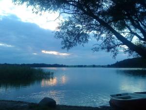 ein Boot am Ufer eines Sees in der Unterkunft Holiday apartment in Parlow with parking in Parlow-Glambeck + 3 Fotos