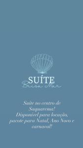 ein Logo für ein Spa-Zentrum mit blauem Hintergrund in der Unterkunft Suíte Brisa Mar Saquarema in Saquarema