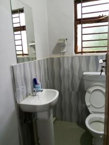 a bathroom with a toilet and a sink at Casa Havilah Inn in Chanamo