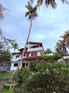 un edificio con una palma di fronte di Krishna Residence Ahangama ad Ahangama