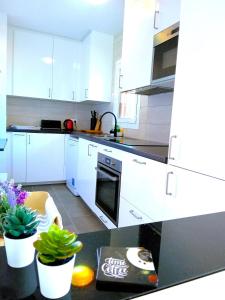 Køkken eller tekøkken på Chalet a orillas del mar