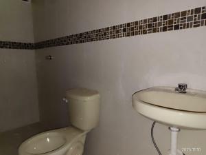 a bathroom with a toilet and a sink at Apartamentos Turiksa in Acapulco