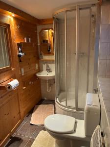 Koupelna v ubytování Jagerhäusl