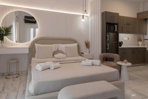 Kuchyň nebo kuchyňský kout v ubytování Diogenis Luxury Apartment Sea View