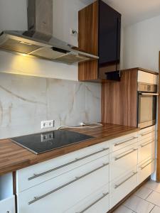 Kuchyň nebo kuchyňský kout v ubytování Monteurwohnung Lampertheim