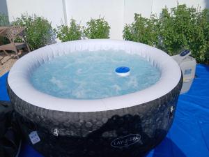 a jacuzzi in a barrel pool in a backyard at Villa Mena Luxor in Luxor