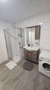 Koupelna v ubytování Urlaub am Rhein Speyer Hockenheim Mannheim